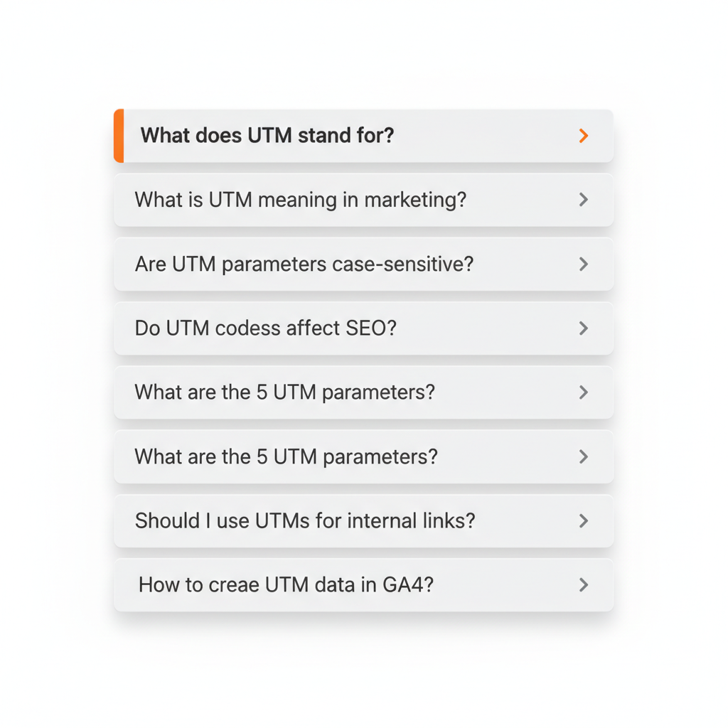 UTM FAQ questions about meaning, parameters, and usage