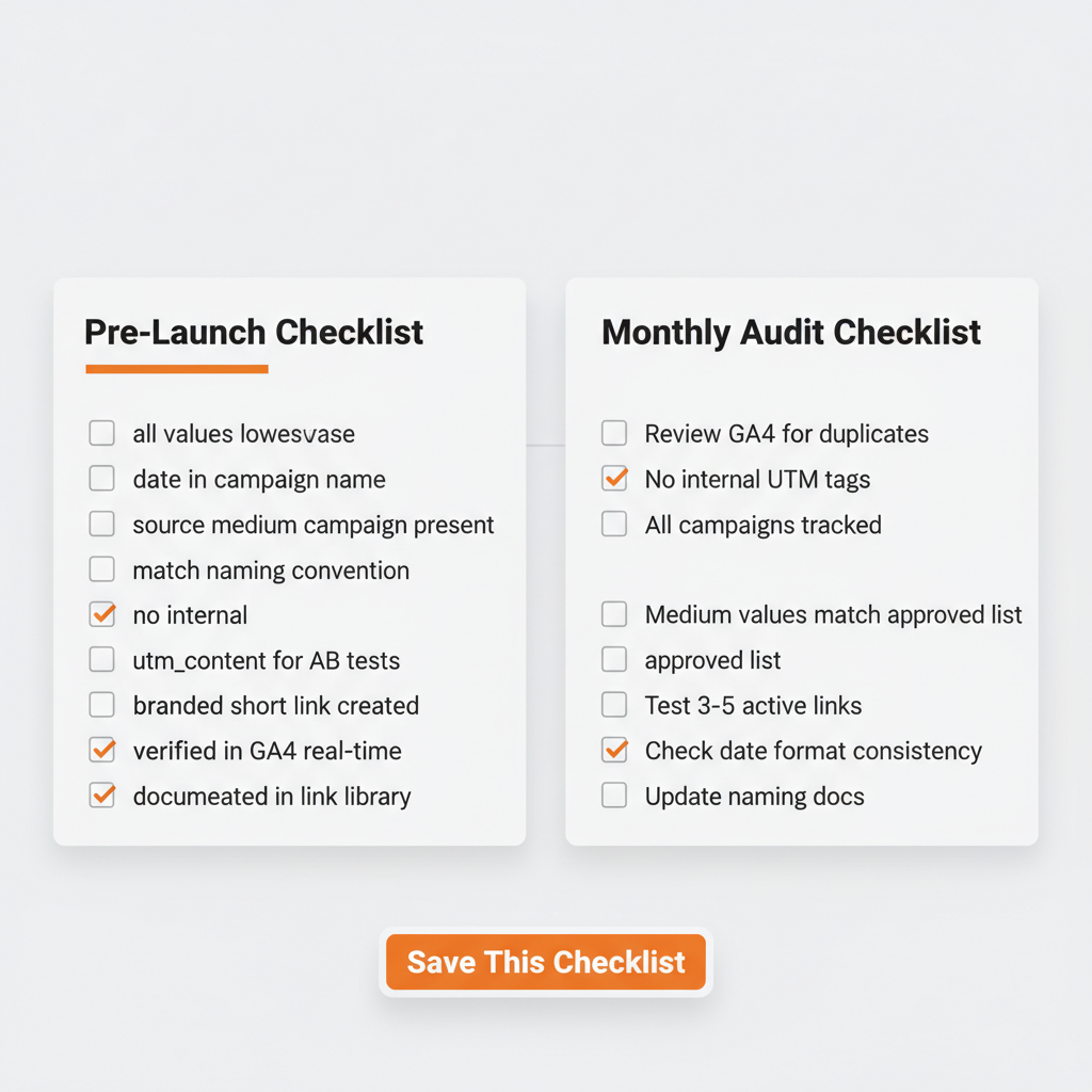 utm best practices utm checklist pre launch audit